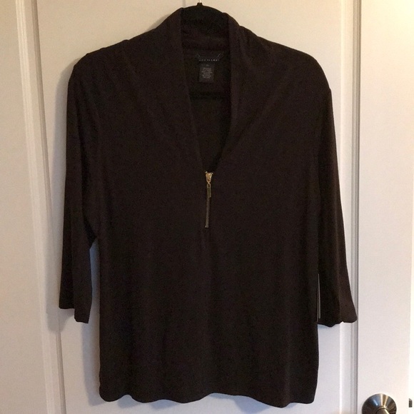 Grace Elements Brown Quarter Zip Top - Picture 2 of 5